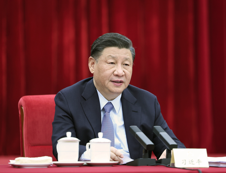 习近平看望参加全国政协十四届一次会议的民建、工商联界委员，并参加联组会，听取意见和建议 ...