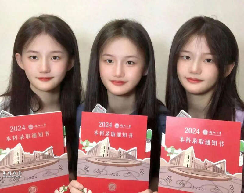 三胞胎姐妹洪奕蓝、洪祺蓝、洪胜蓝