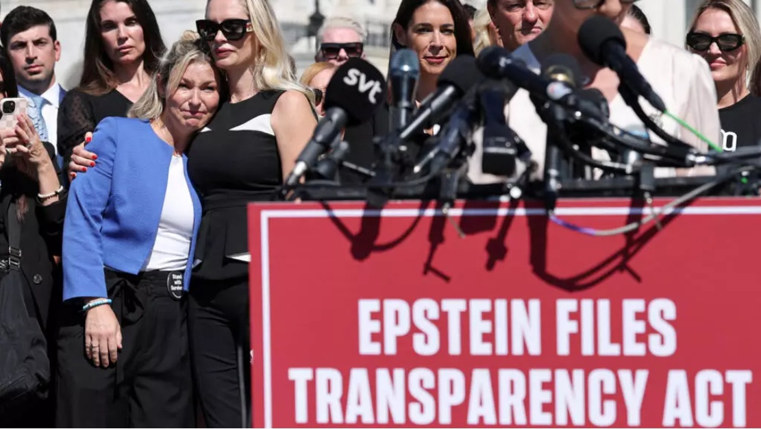 Members of U.S. Congress and Epstein victims hold press conference in Washington